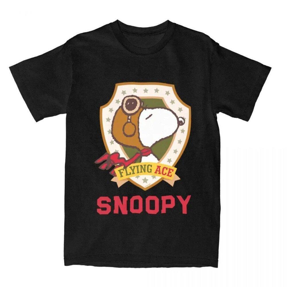 Snoopy Flying Ace Peanuts Cartoon Graphic T Shirt Retro Comic Fan Gift Casual